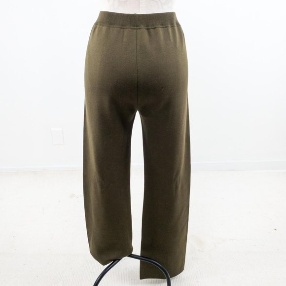 Escada S/M Wool Wide Leg Pants Olive Army Green - Picture 4 of 8